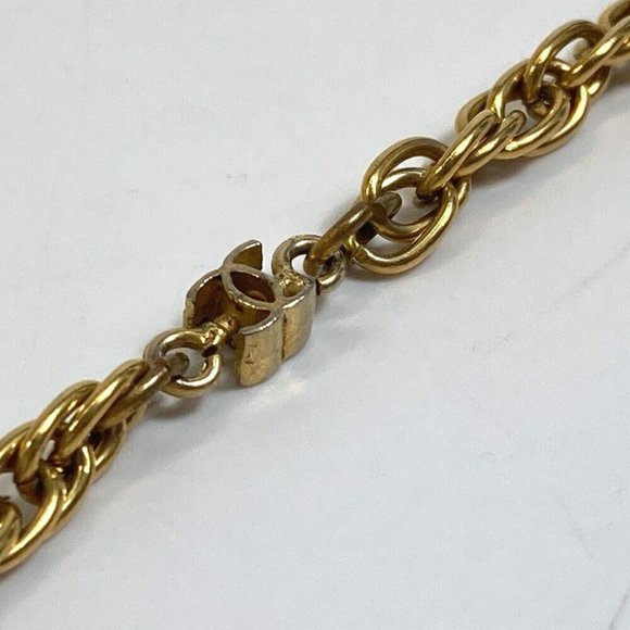 AUTHENTIC CHANEL CC Long chain Necklace Gold Plated Gold - Picture 3 of 12